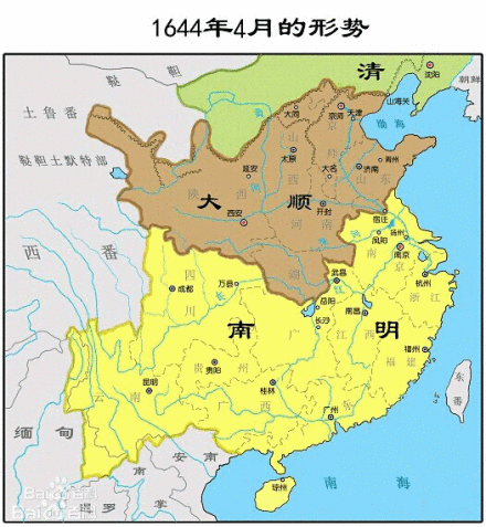 1644年全国形势