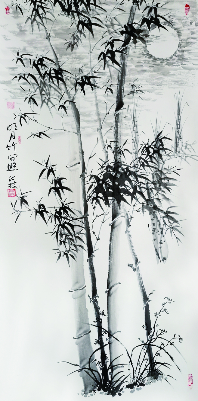 明月竹间照136cmx68cm，2013.jpg