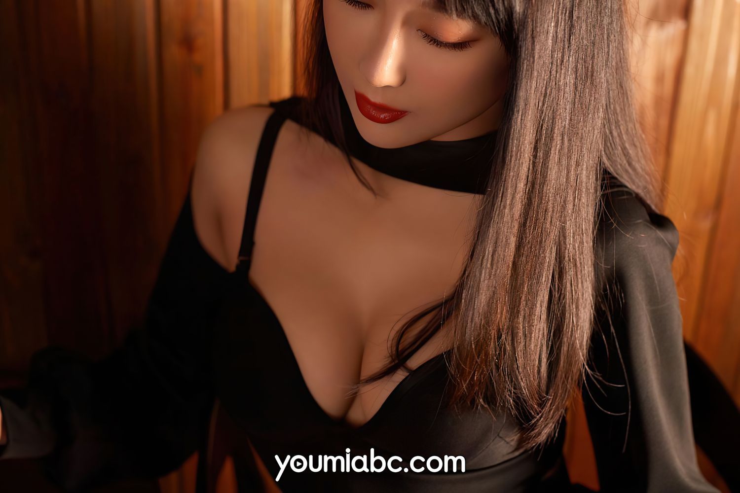 美女模特何嘉颖修长美腿黑色服饰系列性感写真