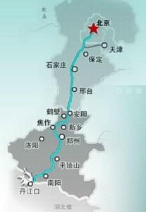 南水北调中线工程线路图