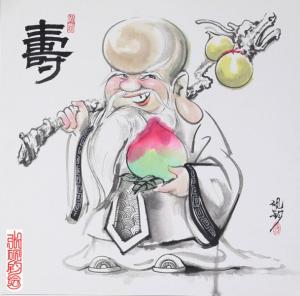 寿星（张砚钧 绘）