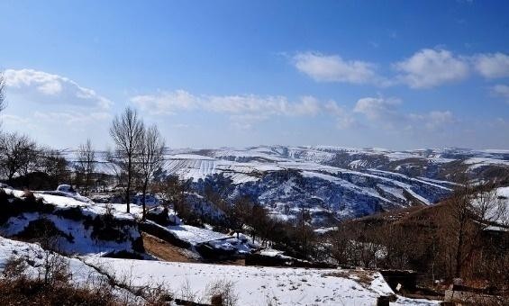 黄土高原雪景图